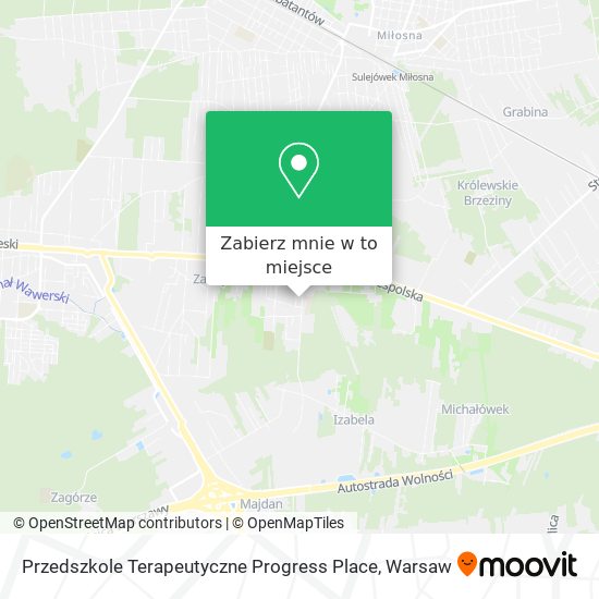 Mapa Przedszkole Terapeutyczne Progress Place