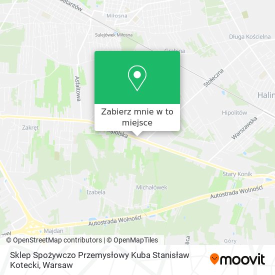 Mapa Sklep Spożywczo Przemysłowy Kuba Stanisław Kotecki