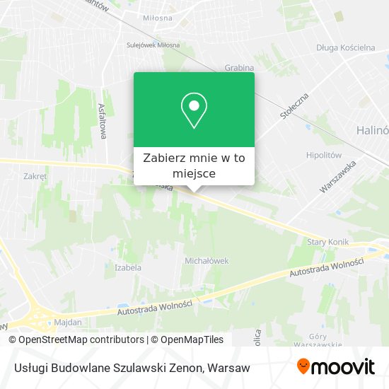 Mapa Usługi Budowlane Szulawski Zenon