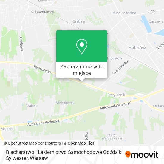 Mapa Blacharstwo i Lakiernictwo Samochodowe Goździk Sylwester