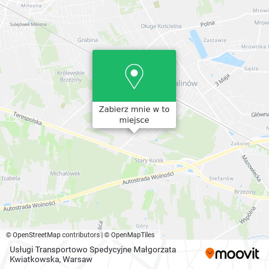 Mapa Usługi Transportowo Spedycyjne Małgorzata Kwiatkowska