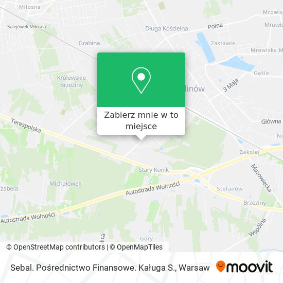 Mapa Sebal. Pośrednictwo Finansowe. Kaługa S.