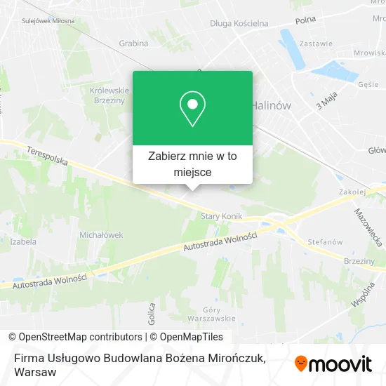 Mapa Firma Usługowo Budowlana Bożena Mirończuk