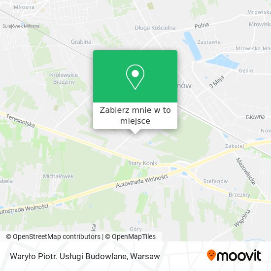 Mapa Waryło Piotr. Usługi Budowlane