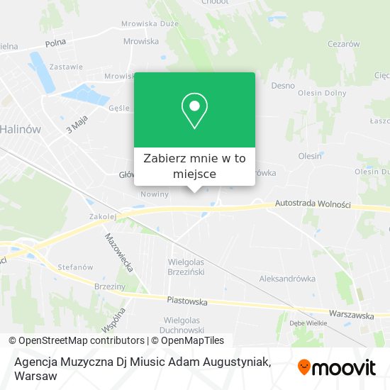 Mapa Agencja Muzyczna Dj Miusic Adam Augustyniak