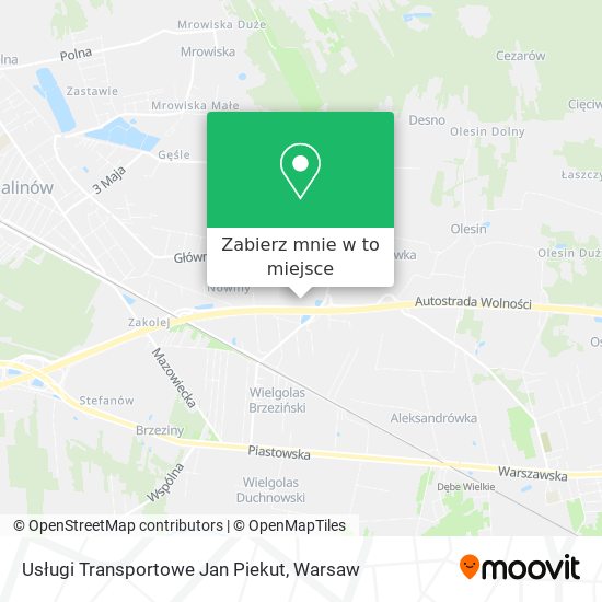 Mapa Usługi Transportowe Jan Piekut