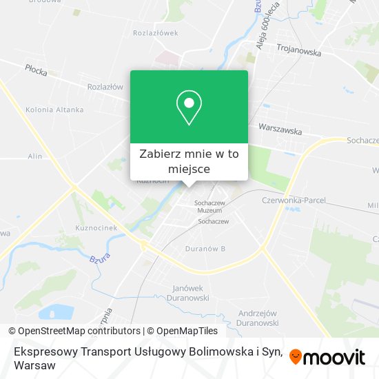 Mapa Ekspresowy Transport Usługowy Bolimowska i Syn