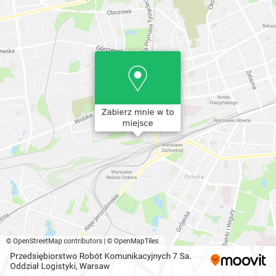 Mapa Przedsiębiorstwo Robót Komunikacyjnych 7 Sa. Oddział Logistyki