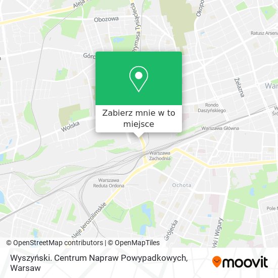 Mapa Wyszyński. Centrum Napraw Powypadkowych