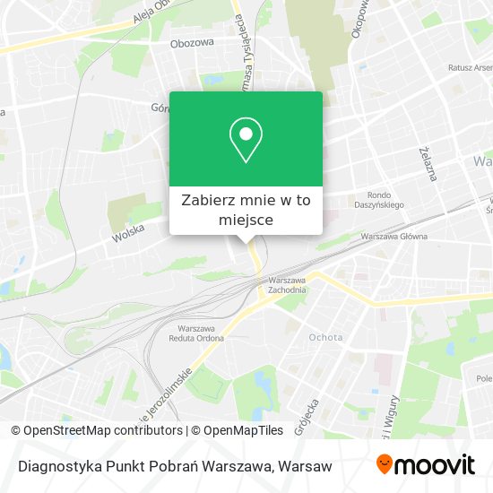 Mapa Diagnostyka Punkt Pobrań Warszawa