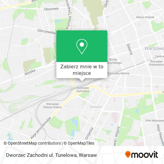 Mapa Dworzec Zachodni ul. Tunelowa