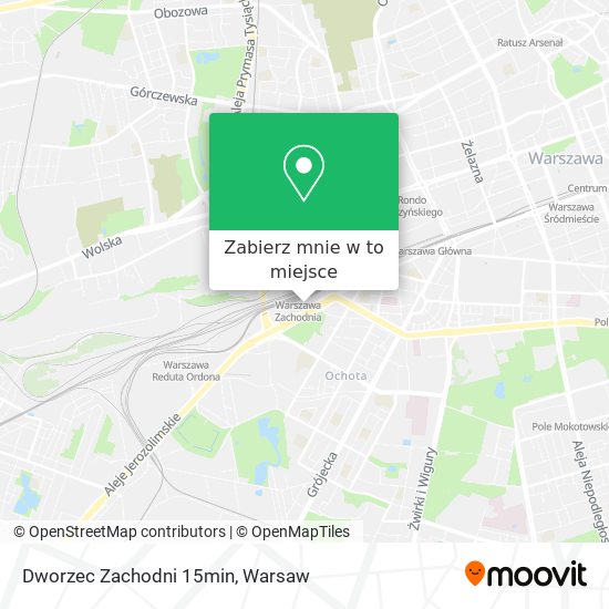 Mapa Dworzec Zachodni 15min