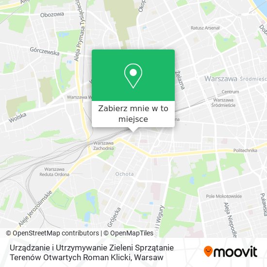 Mapa Urządzanie i Utrzymywanie Zieleni Sprzątanie Terenów Otwartych Roman Klicki