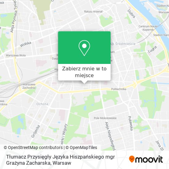 Mapa Tłumacz Przysięgły Języka Hiszpańskiego mgr Grażyna Zacharska