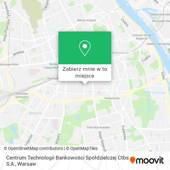 Mapa Centrum Technologii Bankowości Spółdzielczej Ctbs S.A.