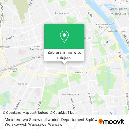 Mapa Ministerstwo Sprawiedliwości - Departament Sądów Wojskowych Warszawa