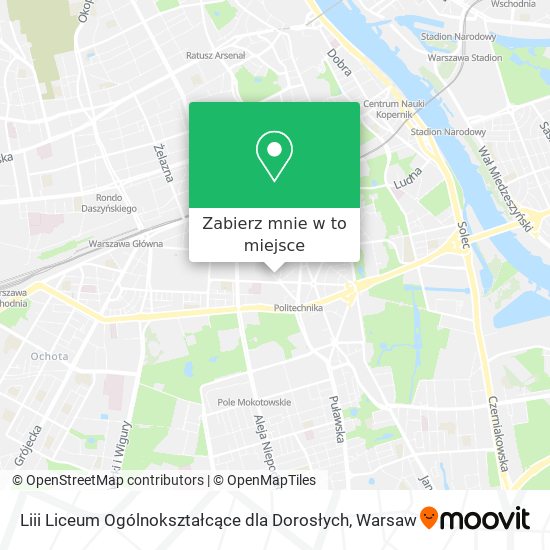 Mapa Liii Liceum Ogólnokształcące dla Dorosłych