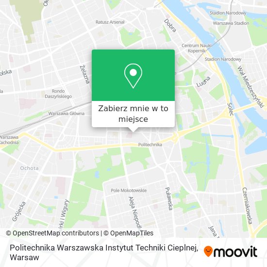 Mapa Politechnika Warszawska Instytut Techniki Cieplnej