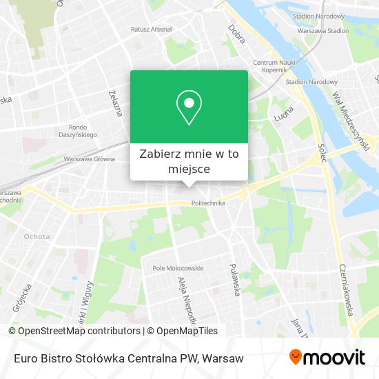 Mapa Euro Bistro Stołówka Centralna PW