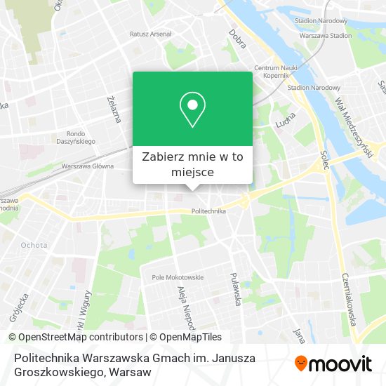 Mapa Politechnika Warszawska Gmach im. Janusza Groszkowskiego