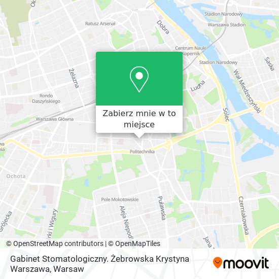 Mapa Gabinet Stomatologiczny. Żebrowska Krystyna Warszawa