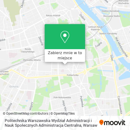 Mapa Politechnika Warszawska Wydział Administracji i Nauk Społecznych Administracja Centralna