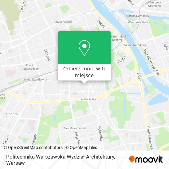 Mapa Politechnika Warszawska Wydział Architektury