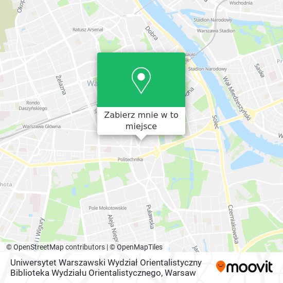 Mapa Uniwersytet Warszawski Wydział Orientalistyczny Biblioteka Wydziału Orientalistycznego