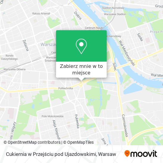 Mapa Cukiernia w Przejściu pod Ujazdowskimi