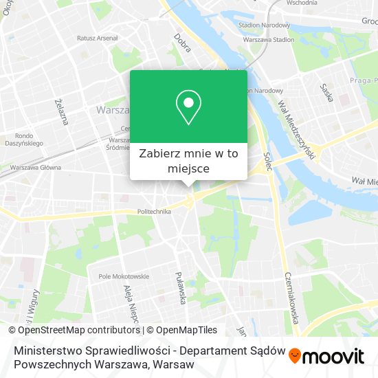 Mapa Ministerstwo Sprawiedliwości - Departament Sądów Powszechnych Warszawa