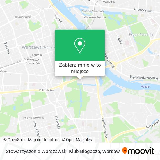 Mapa Stowarzyszenie Warszawski Klub Biegacza