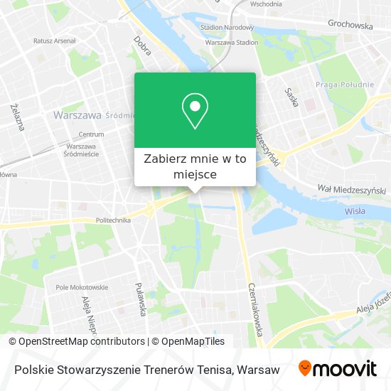 Mapa Polskie Stowarzyszenie Trenerów Tenisa