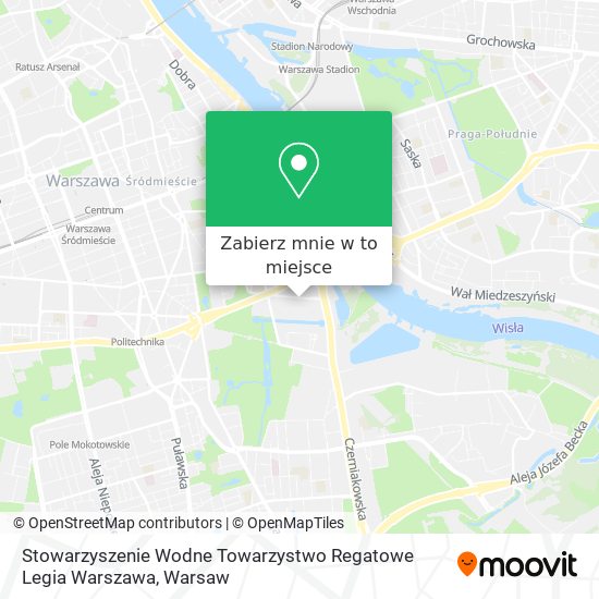 Mapa Stowarzyszenie Wodne Towarzystwo Regatowe Legia Warszawa