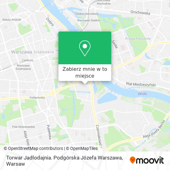 Mapa Torwar Jadłodajnia. Podgórska Józefa Warszawa