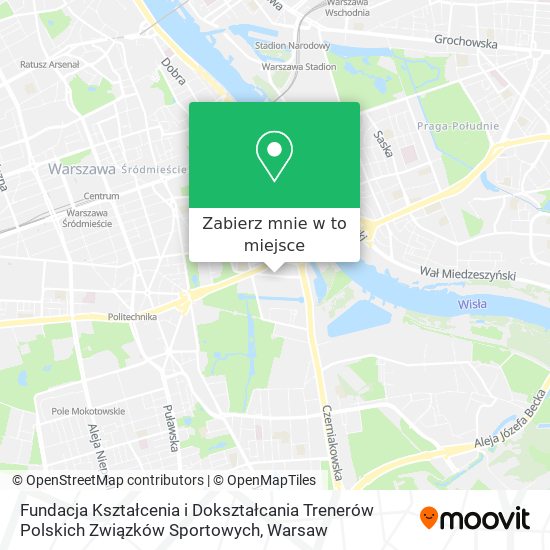 Mapa Fundacja Kształcenia i Dokształcania Trenerów Polskich Związków Sportowych