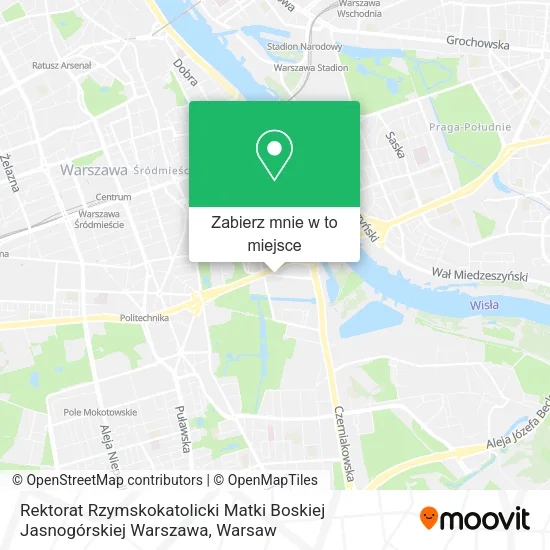 Mapa Rektorat Rzymskokatolicki Matki Boskiej Jasnogórskiej Warszawa