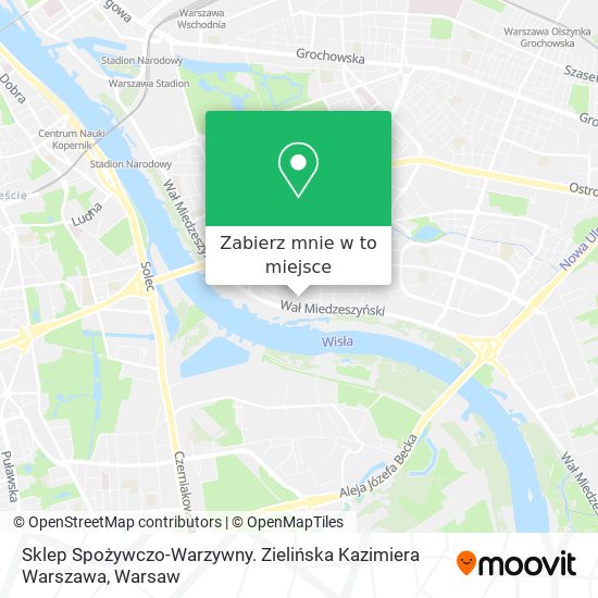 Mapa Sklep Spożywczo-Warzywny. Zielińska Kazimiera Warszawa