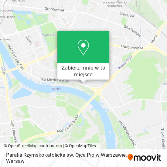 Mapa Parafia Rzymskokatolicka św. Ojca Pio w Warszawie