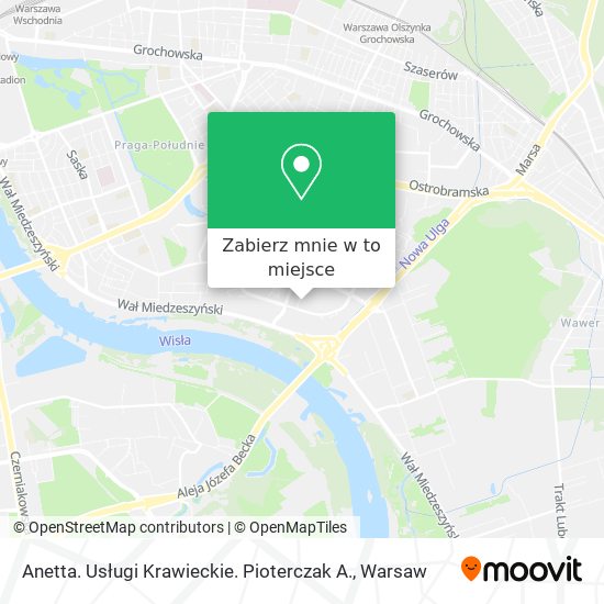 Mapa Anetta. Usługi Krawieckie. Pioterczak A.