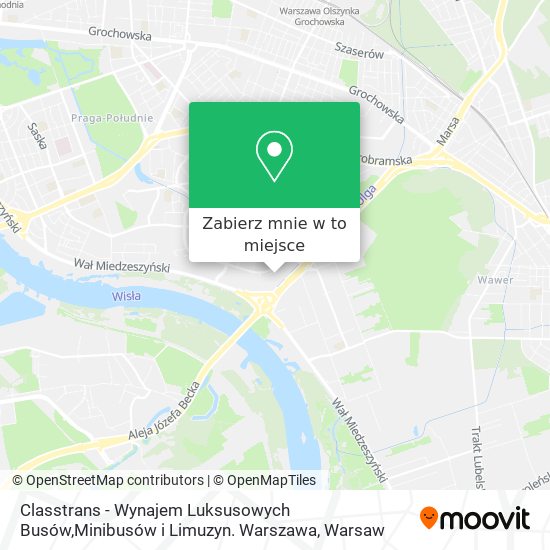 Mapa Classtrans - Wynajem Luksusowych Busów,Minibusów i Limuzyn. Warszawa