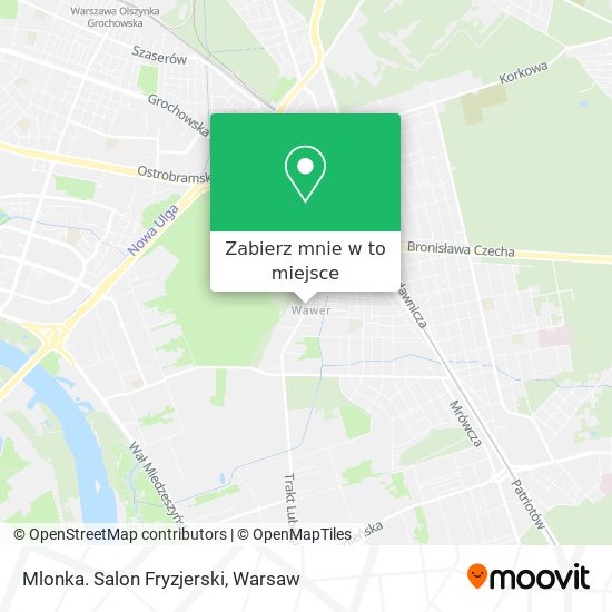 Mapa Mlonka. Salon Fryzjerski