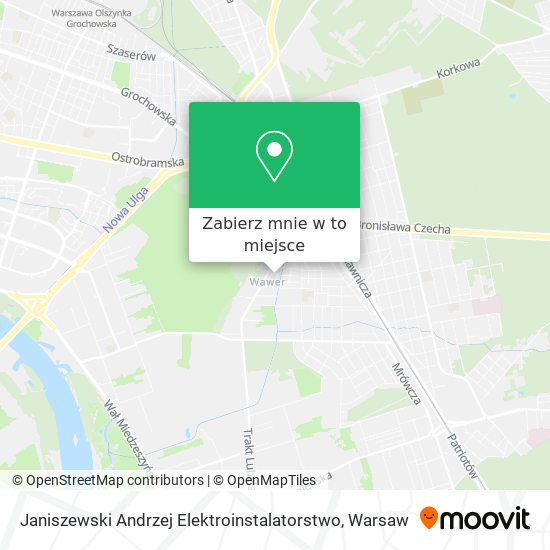 Mapa Janiszewski Andrzej Elektroinstalatorstwo