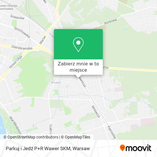 Mapa Parkuj i Jedź P+R Wawer SKM