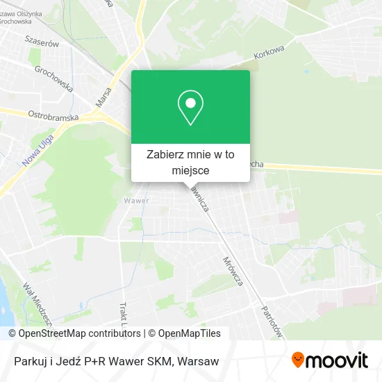 Mapa Parkuj i Jedź P+R Wawer SKM