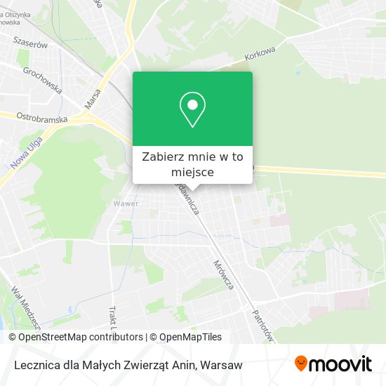 Mapa Lecznica dla Małych Zwierząt Anin