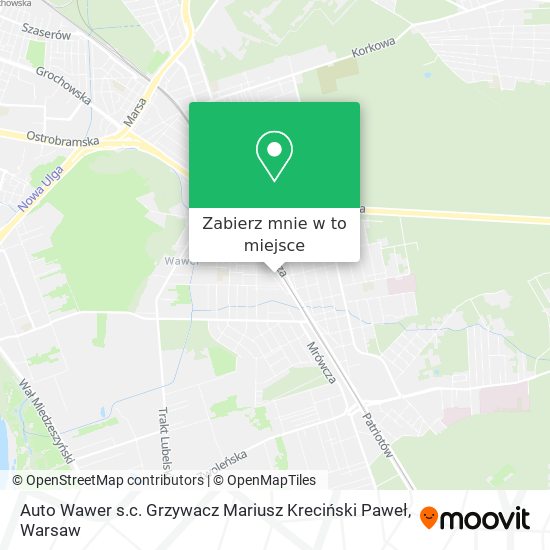 Mapa Auto Wawer s.c. Grzywacz Mariusz Kreciński Paweł