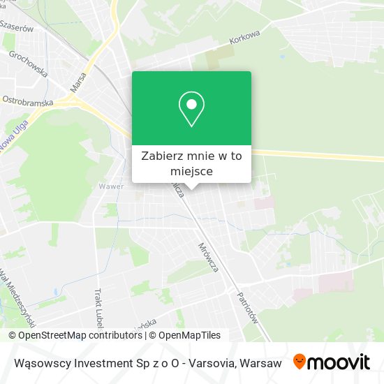 Mapa Wąsowscy Investment Sp z o O - Varsovia