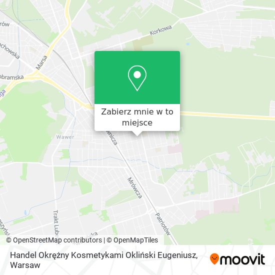 Mapa Handel Okrężny Kosmetykami Okliński Eugeniusz