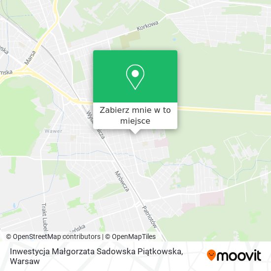 Mapa Inwestycja Małgorzata Sadowska Piątkowska