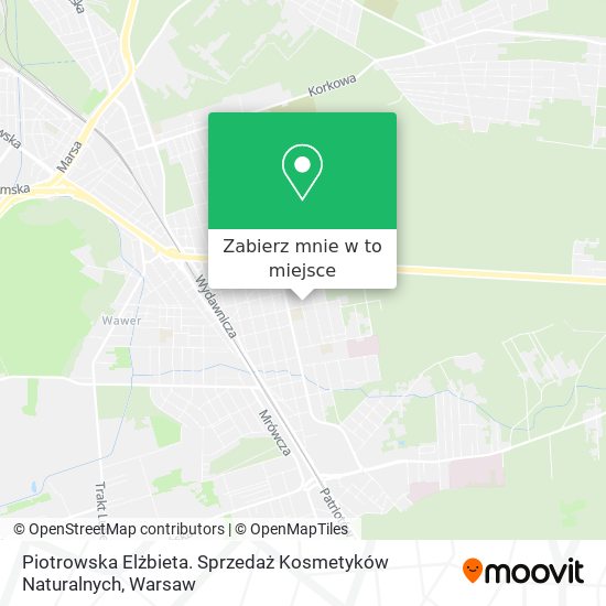 Mapa Piotrowska Elżbieta. Sprzedaż Kosmetyków Naturalnych